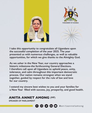 Speaker of Parliament&nbsp; Calls for Peace Ahead of Elections in New Year Message.